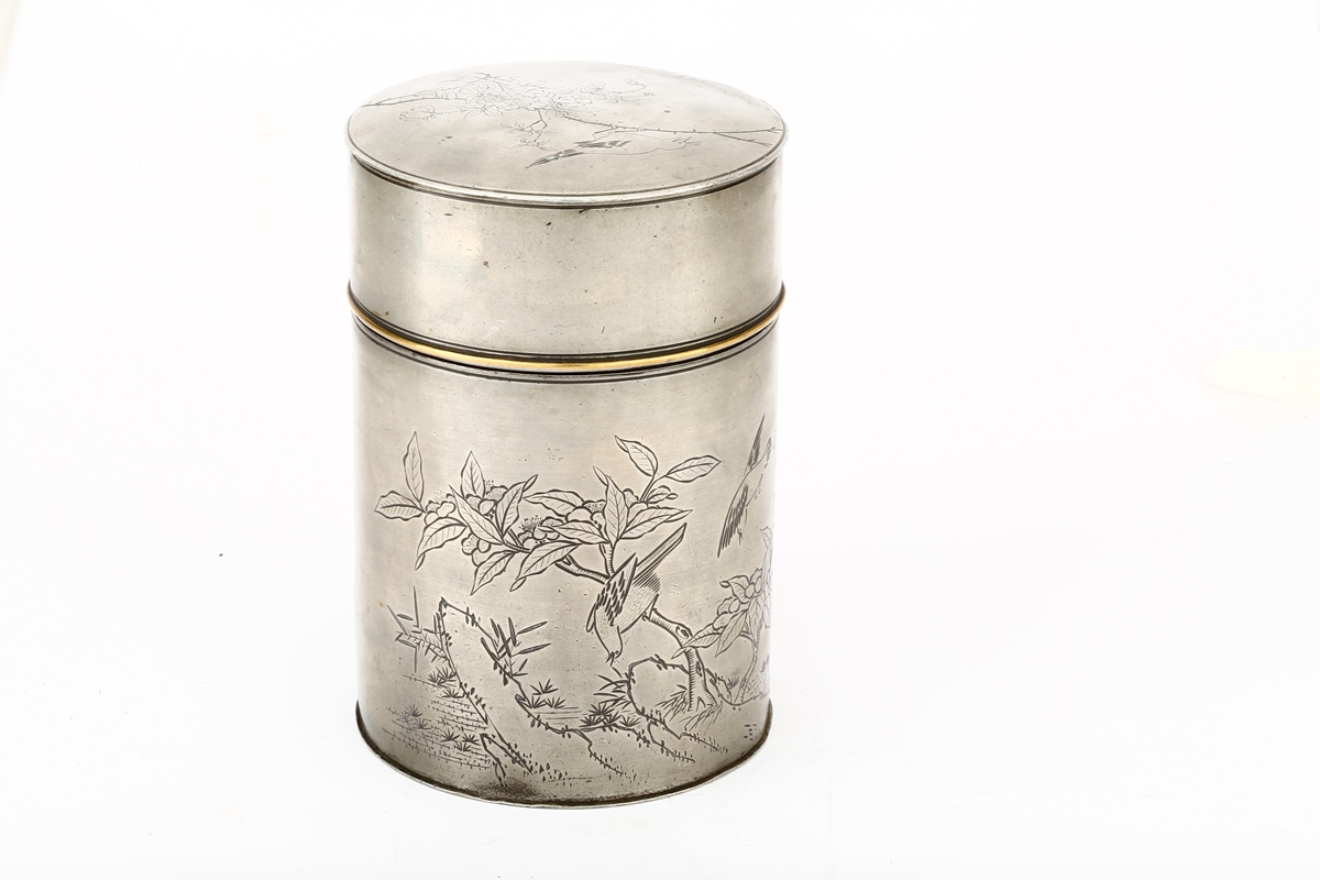義和隆記錫製刻花鳥紋茶罐仕宏拍賣